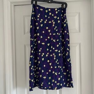 HINGE Floral Midi Skirt S